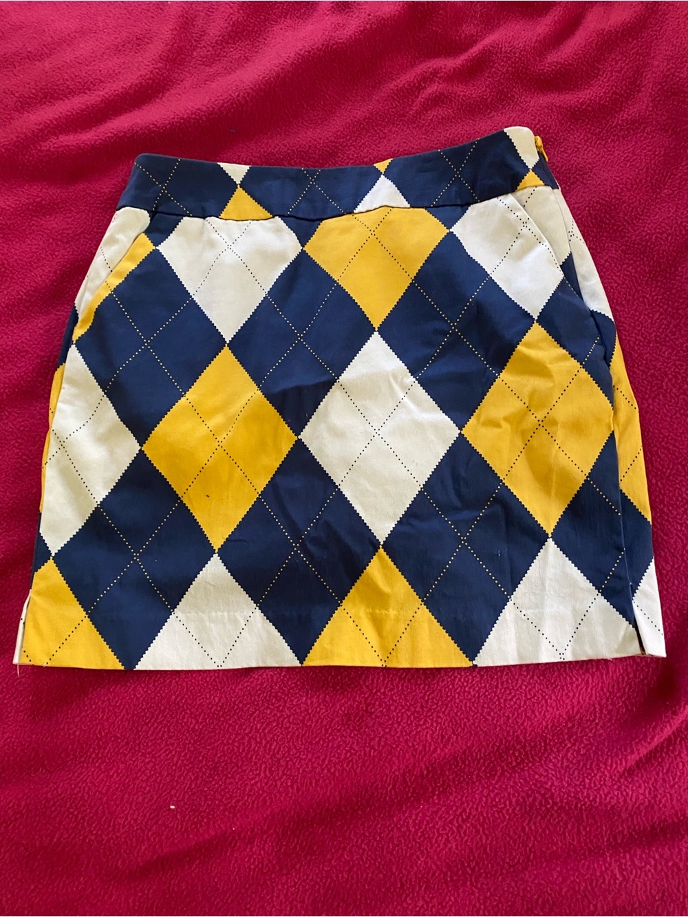 Loudmouth Ladies Golf Skort Size 6 Argyle Print Side Zip Pockets